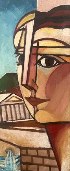 Visage devant le temple grec, juillet 2002