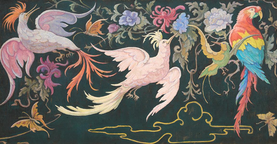 Projet décoratif, panneau aux oiseaux