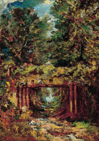 Lavandière près du pont de sapin