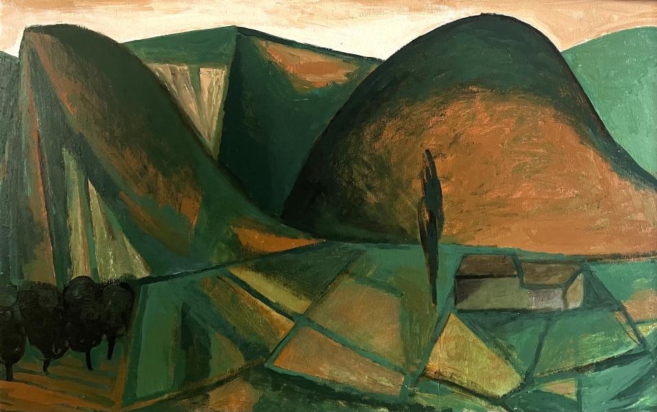 Paysage vallonné, Savacane, août 1991